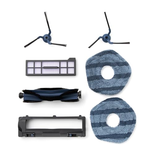 eufy Replacement Parts Kit X10 Pro Omni Robot Vacuum Roller Brush with Bristles and Rubber Brush Guard 2 Side Brushes Washable Filter and 2 Mop Cloths
