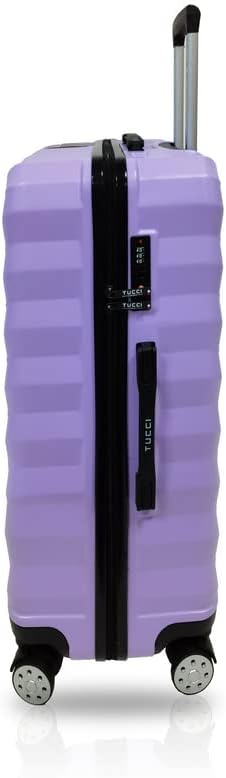 review TUCCI Italy Storto 3 Piece Fashion Spinner Wheel Luggage Suitcase Set - Pinkish Purple