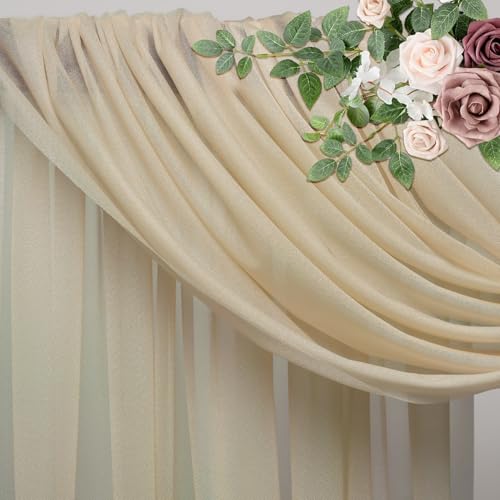 Tela para Arco de Boda 2 Paneles 28.7" x 20FT Champagne miniatura 4