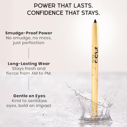 Image of INSIGHT Studio Kajal - Black 1.5 g | Waterproof & SmudgeProof | Long-Lasting | Jet Black Eye Pencil for Precision Lines & Smoky Eye Makeup