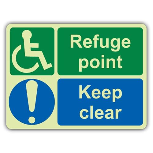 Panneau de sécurité Refuge Point pour baliser et libérer les accès de secours