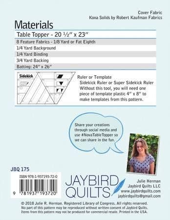 Little Jaybird Quilts Jaybird Quilts Table Topper Pattern Bundle - Gazebo, Nova, Rock Candy Quilting Patterns for Adults, Multicolored, Modern, All Seasons image 5