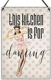 Maise & Rose Kitchen Sign-This Kitchen Is For Dancing Sign-Retro Kitchen Gift-Handmade Wooden Kitchen Is For Dancing Plaque-266