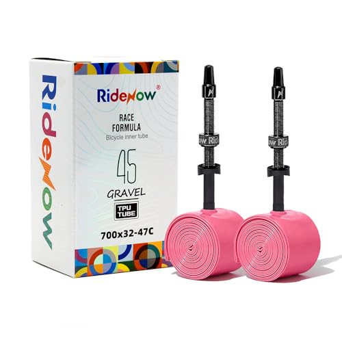 2 Pack Ridenow TPU Tubes 700x18-32C/32-47C with Metal Presta Valve Removable Valve Core
