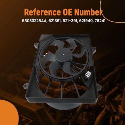 Image of maXpeedingrods 68033228AA Radiator Cooling Fan Assembly with Motor for Jeep Liberty 2008-2012 V6 3.5L 3.7L, 621391 621-391 621940 76241