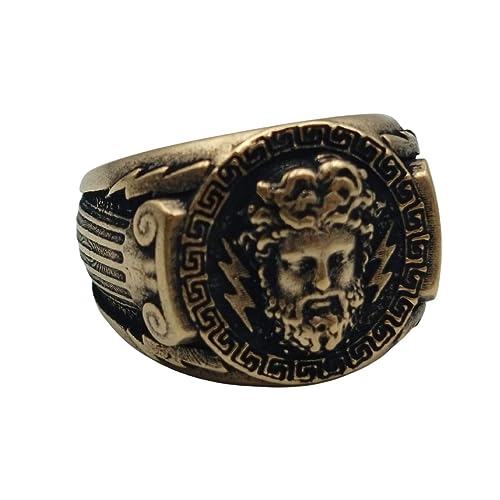 Men's Greek Mythology Zeus Signet Ring - Jupiter Jewelry for Myth Enthusiasts