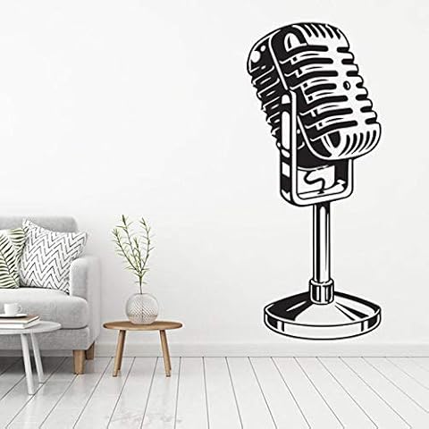 Etiqueta de la Pared de Vinilo de Micrófono de Música CYGGLL Cover
