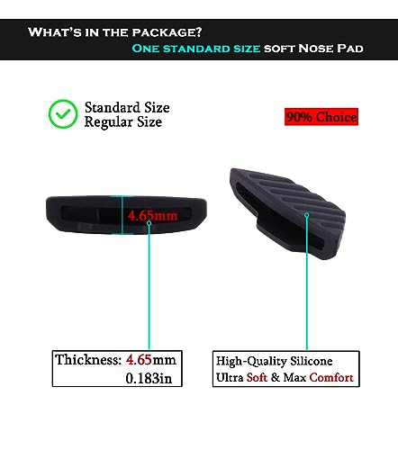 Image of Standard Size Replacement Nose Piece Nose Pads for Oakley Mercenary OO9424 Sunglasses Eyeglasses Frame, Black