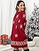 Kocowoo Women's Ugly Christmas V Neck Oversize Sweater Dress Long Sleeve Loose Holiday Knit Xmas Mini Dress.