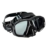 Palantic M36 Dive Mask for Nearsighted - Snorkel Masks with Built-in Magnification, Tempered Glass, Silicone Skirt & Wide Field of View – Black (-4.5)