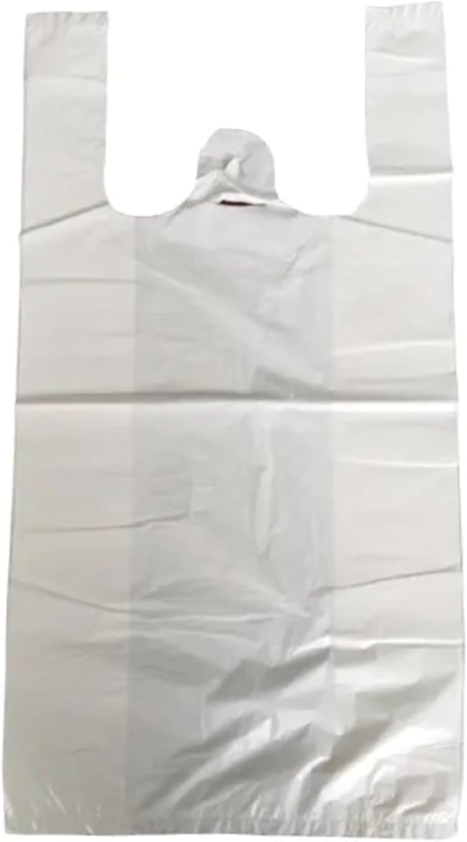 Plastic Disposable Grocery Bags, Heavy Duty 1Kg Reusable Shopping Bags, Tear Resistant & Eco Friendly, Convenient Carry Handles, 100% Recyclable