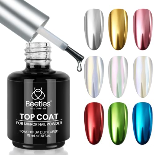 Beetles Gel Top Coat for Chrome Nail Powder 15ml