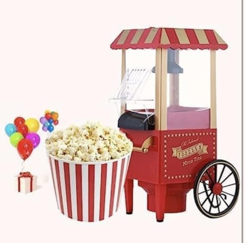 Image of Premium Oil Free Popcorn Machine Big Vintage Collection and Electric Popcorn Maker Making Machine Stylish Design Automatic Popcorn Machine Household Electric Instant Popcorn (NO OIL REQUIRES)