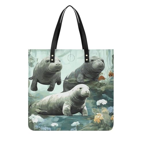 Grand sac d'épicerie avec motifs animaux et grand sac à bandoulière léger