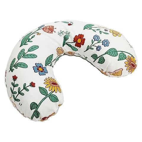 IMDOUBLEDOU Pet Pillow Floral U-Shaped Pillow for Dogs, Soft Dog Neck Pillow, Small Animal Pillow for Cat Dog Raabits, Pet Neck Pillow for Upper Spine Calming Support (Green Flower Deer) Cover