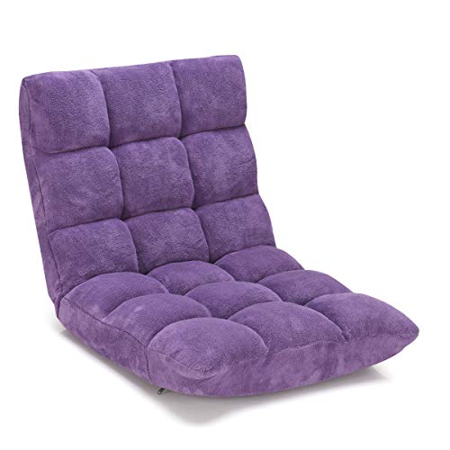 Giantex 14-Position Floor Folding Gaming Sofa Chair Lounger Folding Adjustable Sleeper Bed Couch