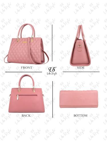 Image of LIKE STYLE Quilted PU Rexine Handbag with Detachable Sling Strap