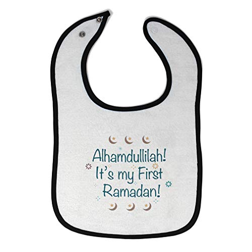 Toddler & Baby Bibs Burp Cloths Islam Alhamdullilah It's My First Ramadan Arabic Cotton Baby Items for Baby Girl & Boy White Black Design Only