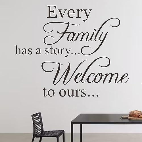 Vinyl Wall Quotes Stickers Every Family Has a Story Welcome to Ours Saying Wall Decal Enthusiasm Letter Vinyl Decor Art Mural for Living Room Bedroom - Image 3