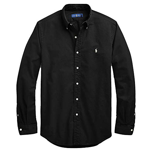 ralph lauren black dress shirt Polo Mens Long Sleeve Solid Garment Dyed Oxford Classic Fit Sport Polo MD at Amazon Men's Clothing store Long sleeves with buttoned End Of Season Sale 2025 Select Shoe size:39 The Best Color Shoe