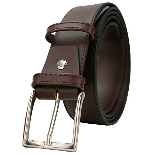 Cinturón Hombre Extragrande - Cinturones para hombre de cuero xxl - Cinturon hombre de piel largo especial (Marrón, Única) Cover
