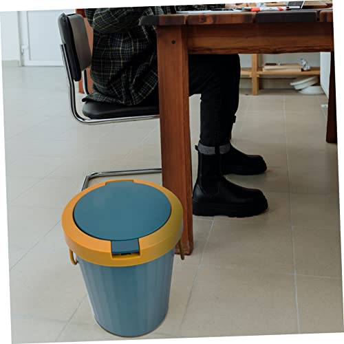 Caneca pequeña azul con tapa hermética para basura miniatura 2