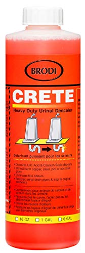 CRETE Urinal Drain Cleaner, Commercial Grade, Restores Pipes to Original Diameter, Urinal Descaler & Deodorizer, Safe for Pipes, No Harsh Fumes, Urine Salt Remover, 16 Fl Oz (Pack of 6)