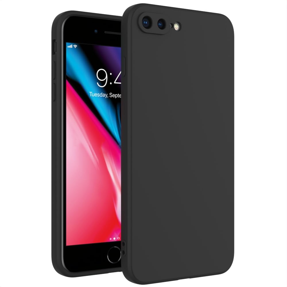 for iPhone 8 Plus Case Black, Scratch Resistant with Soft Touch, Slim Thin Phone Cover for iPhone 7 Plus 5.5 inch