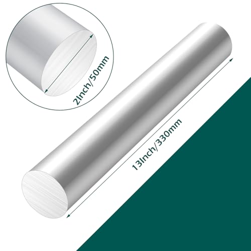 Image of 2 Inch Solid Aluminum Rod, Long 13 inch Aluminum Round Stock, 6061 T6 Aluminum Round Bar for Industry Construction, DIY Crafts, New Lathe Bar