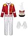 Aislor Enfant Déguisement Tambour Majeur Garcon Fille Majorette Vetement Tambour Trompette Fanfare Jouet Fantaisie Costume Carnaval Halloween Jeu de Rôle Cosplay B Rouge 9-10 Ans