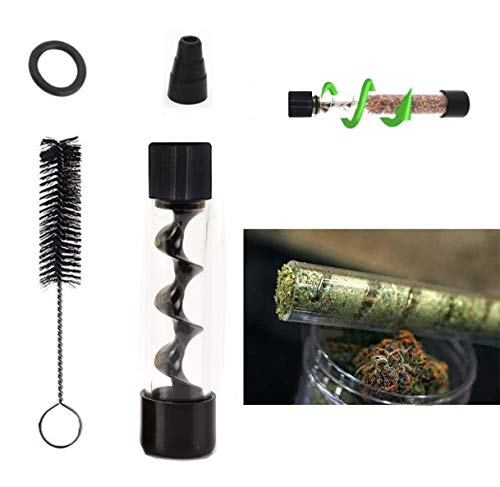 ZeroStory Herb Grinder Spice Crusher, Hand Spice Herb Grinder and Glass Tube Kit with Glass bottle, O-Rings, Cleaning Brush for Easy Storage and Carrying (6 Pack, Red)
