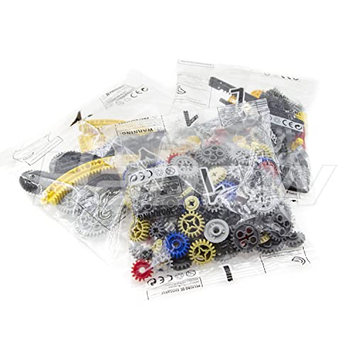 Image of Habow 233pcs Technic Gears Kit, Assorted Gear Set for MOC Technic Building | Includes spur gears, bevel gears, worm gears, differential ect. Compatible with major technic building system.