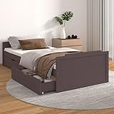 Norheim Estructura de Cama con 2 Cajones | Cama Matrimonio | Somier de láminas de Madera | Almacenamiento Debajo de la Cama | para Adultos, Niños, Adolescentes | 90x200 cm Marrón Oscuro