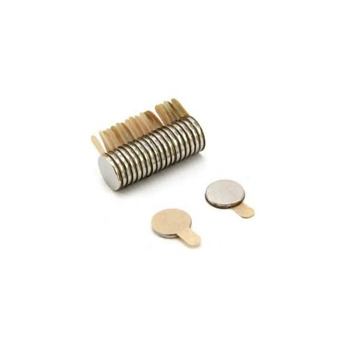 First4magnets Silver N35 Neodymium Easypeel Adhesive Magnet For Arts, Crafts, Model Making, Diy, Hobbies And Packaging - 8Mm Dia X 1Mm - 0.39Kg Pull - North - Pack Of 20