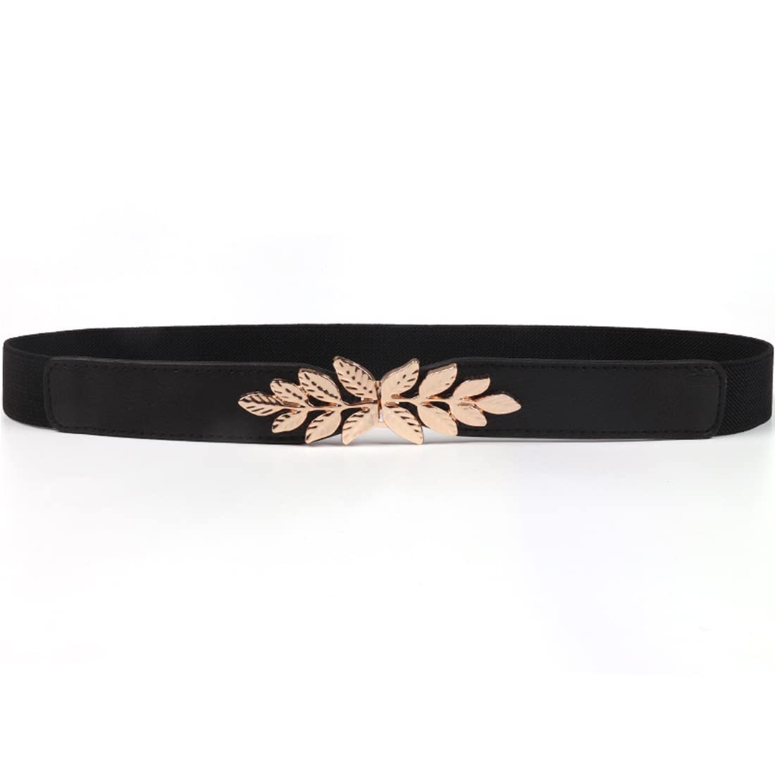 redhorns Elastic Fabric Waist Belt for Women Dresses Vintage Leaf Design Stretchy Slim Ladies Belt for Saree Girls Jeans - (GRP-LD22BK_Black)-picture-12