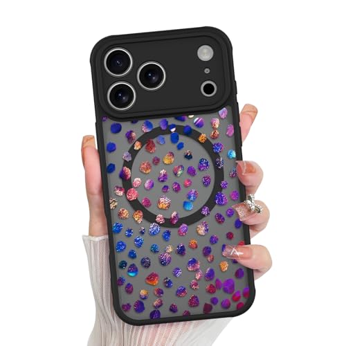 KANGHAR for iPhone 17 Pro Max Case Magnetic Compatible with MagSafe, Cute Iridescent Leopard Pattern Mattet Design Soft Bumper Full Camera Protection Shockproof Cover for Women Girls -Black by KANGHAR - Used condition - US$9.09