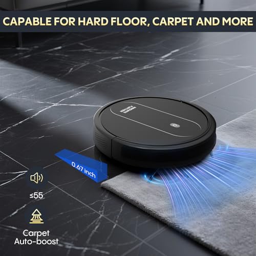 Image of 3-in-1 Robot Vacuum 4000Pa Strong Suction Robot Vacuum Cleaner & Smart Navigation & Alexa /APP Control & Auto Recharge & Central Brush, Vacuum Robot and Mop for Pet Hair, Hard Floors & Low-Pile Rugs