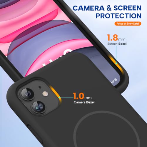 Image of Miracase Silicone & Magnetic for iPhone 11 Phone Case, Dark Black