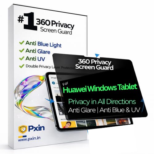 Image of Pxin Tablet Privacy Guard compatible with Huawei Windows Tablet | Privacy screen protector | Anti Glare | Anti Spy Screen | Reduces blue light | 360 degree Privacy Screen | Eye Protection