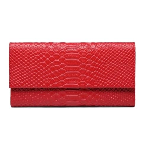 Genuine Leather Purses for Women Card Cases Wallets Money Clips Evening Handbags Money Organisers (Red)