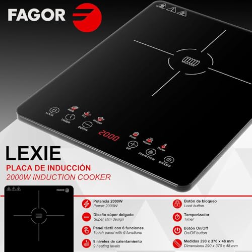 Plaque dinduction Fagor Lexie 2.000 Écran tactile Ultra fine - vue 9