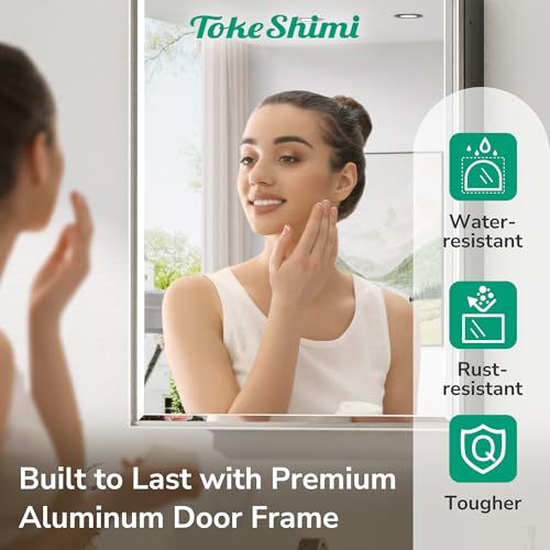 Image of TokeShimi 24 x 30 in Bathroom Mirrored Medicine Cabinet, Fully Assembled