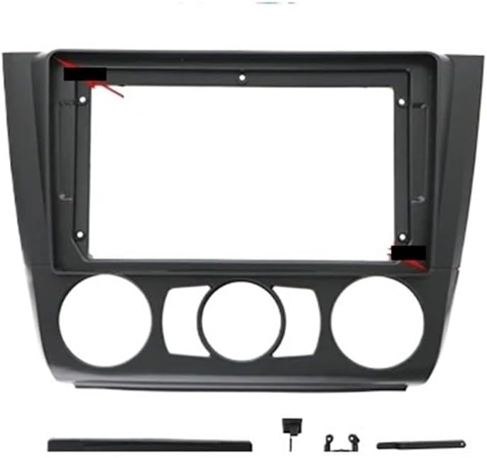 Car Console Car Radio Fit for BMW X1 2008-2012 9 Inch Video Panel Player Audio 2 Frame Dashboard Mount Kit Cord Adapter Light(Silvery)