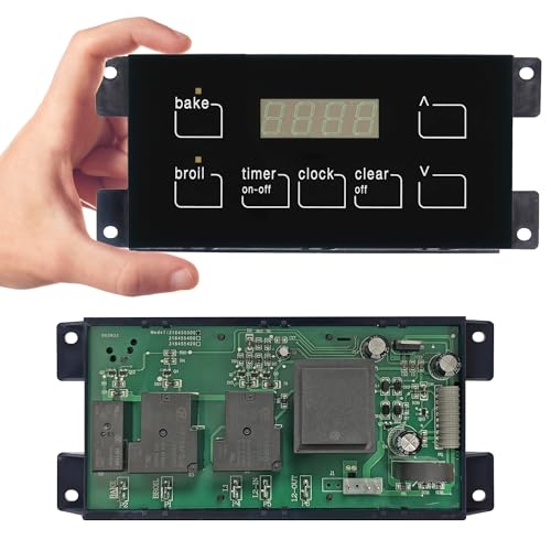 316455500 Oven Range Stove Clock Control Board 7 Button Control Board Clock Replacement(Include Overlay) Replacement for Numbers 316220725 Compatible with Frigidaire Range Control Board