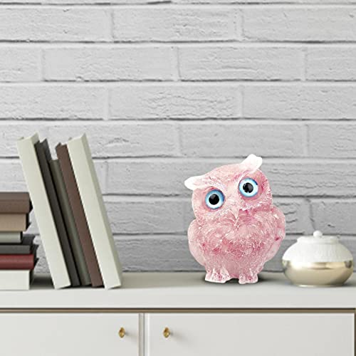 coruja cristal, coruja cristal realista, estatuetas coruja cristal esculpidas à mão, esculturas anim