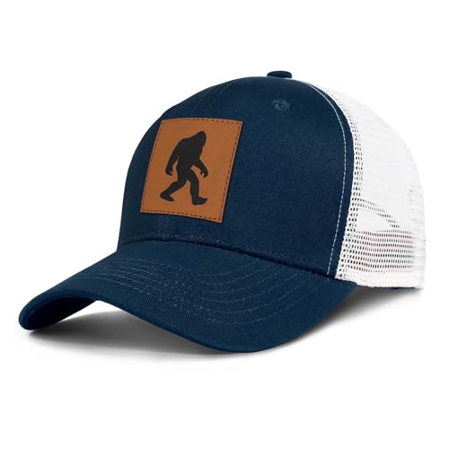 Image of Mens Hat Snapback Trucker Hats Outdoor Gifts for Men Dad Husband Father's Day Leather Pattern Baseball Cap