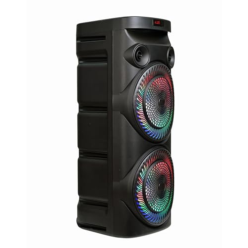 Image of FRONTECH Astro Wireless Bluetooth 120W 5.0 Trolley Speaker with RGB Party Lights, Dual Wireless Mic, 1.0 Channel (Black, SW-0204)