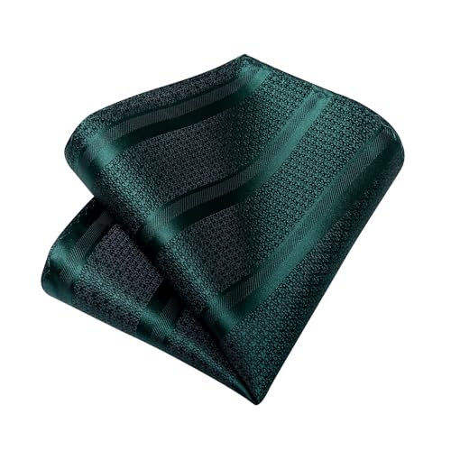 Image of DiBanGu Mens Striped Tie Silk Woven Necktie and Pocket Square Cufflinks Tie Clip Set Wedding Business Formal Gift Tie for Men