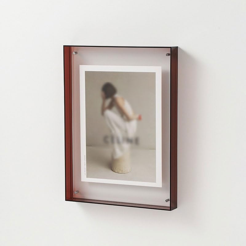 Affiche photo cadre DIY peinture acrylique transparent marron foncé
