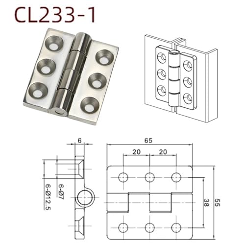 Charnières armoire 3Pcs en inox fini dessin contre l'affaissement porte - 3